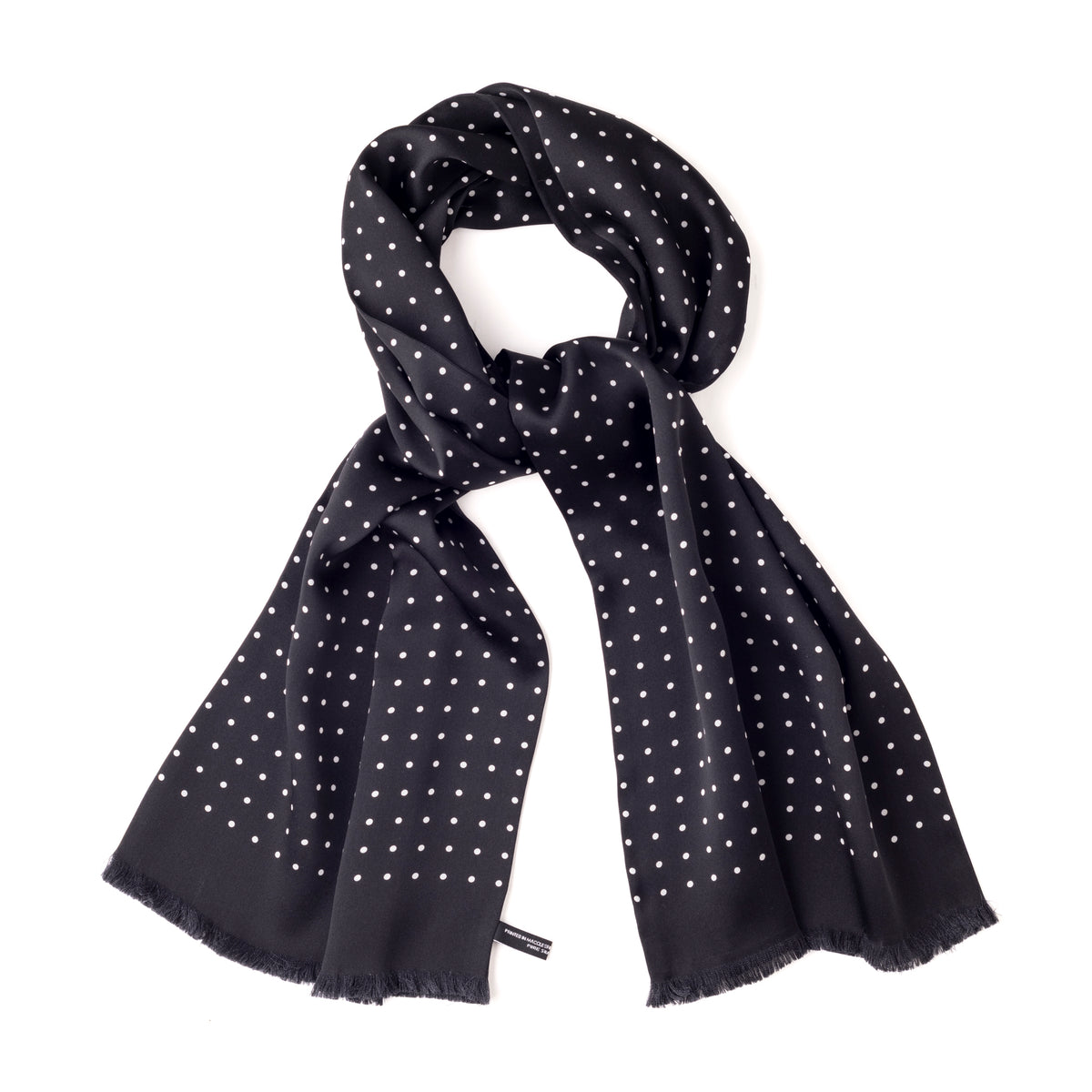Silk Satin Polka Dot Scarf