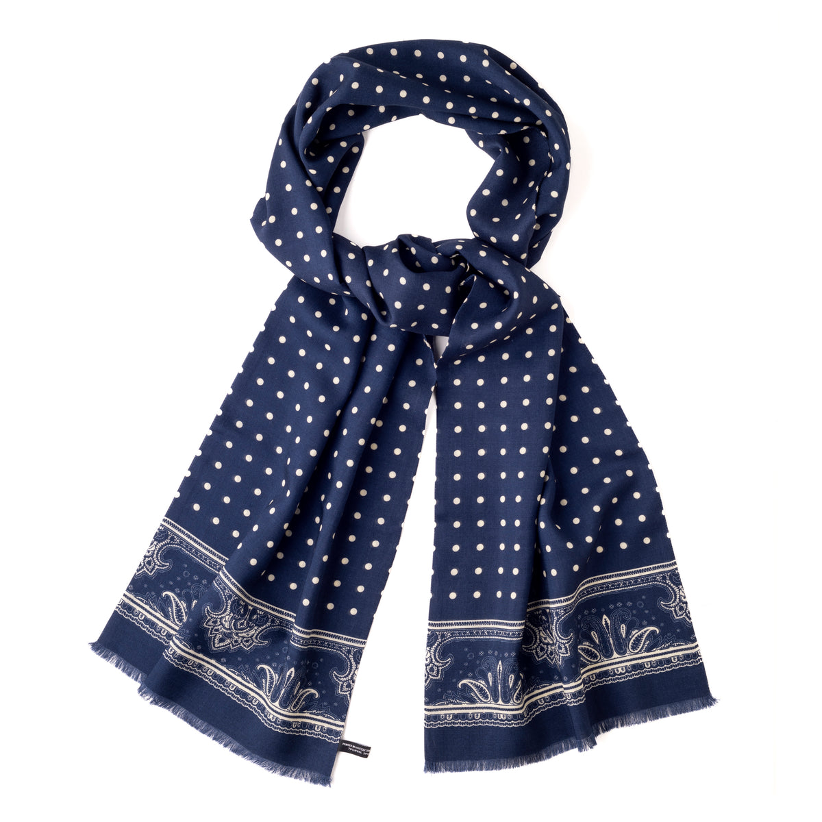 Paisley Border Polka Dot Scarf