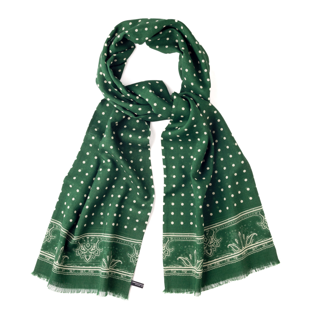 Paisley Border Polka Dot Scarf
