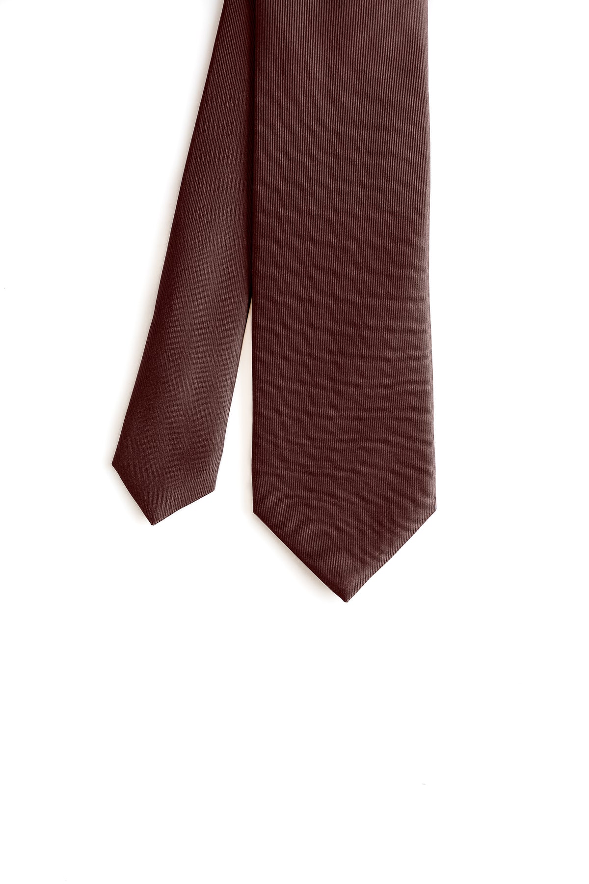 Brown Plain Silk Tie