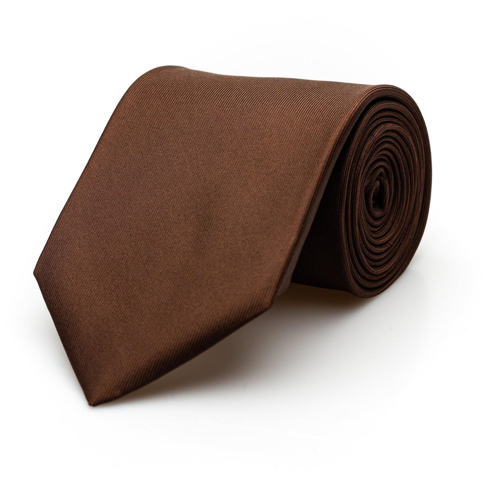 Brown Plain Silk Tie