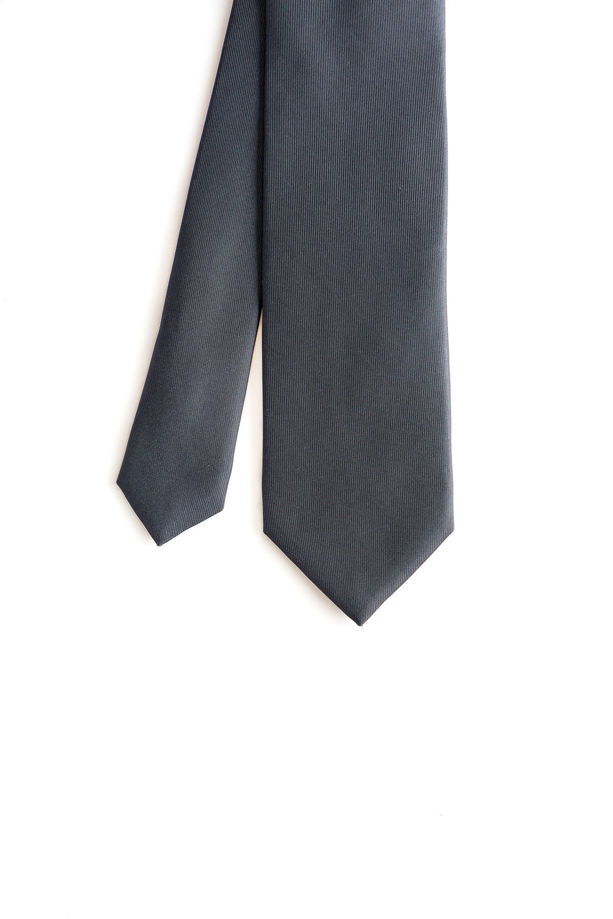 Grey Plain Silk Tie