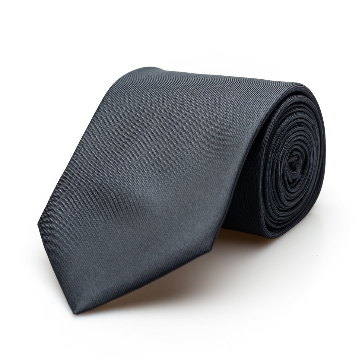 Grey Plain Silk Tie